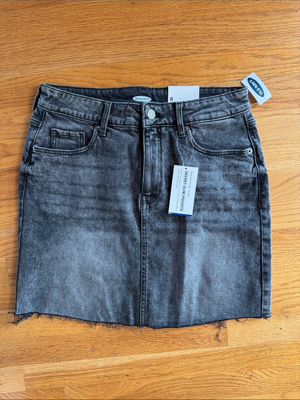 Old Navy Black Washed Denim Mini Skirt